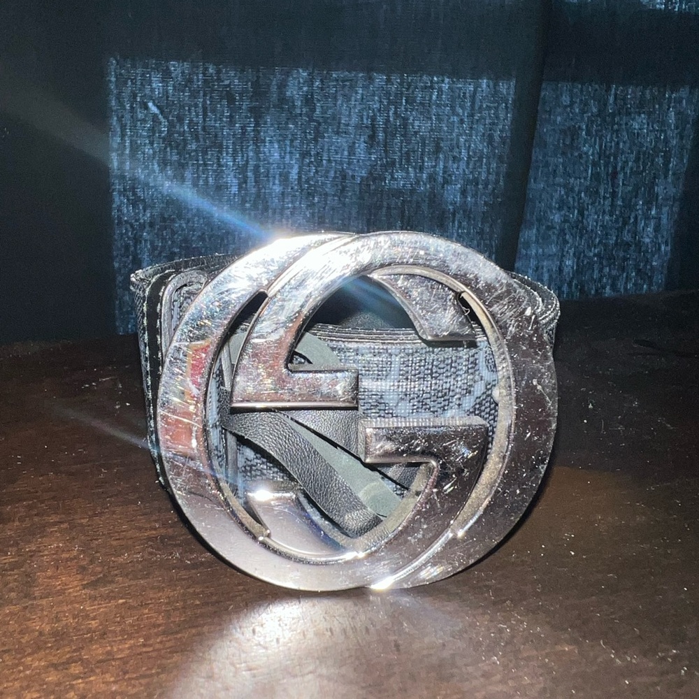 Gucci Silver Logo Belt
